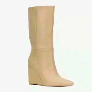 Torgeis New York Milan Taupe Wedge Boot NWOT - 8.5